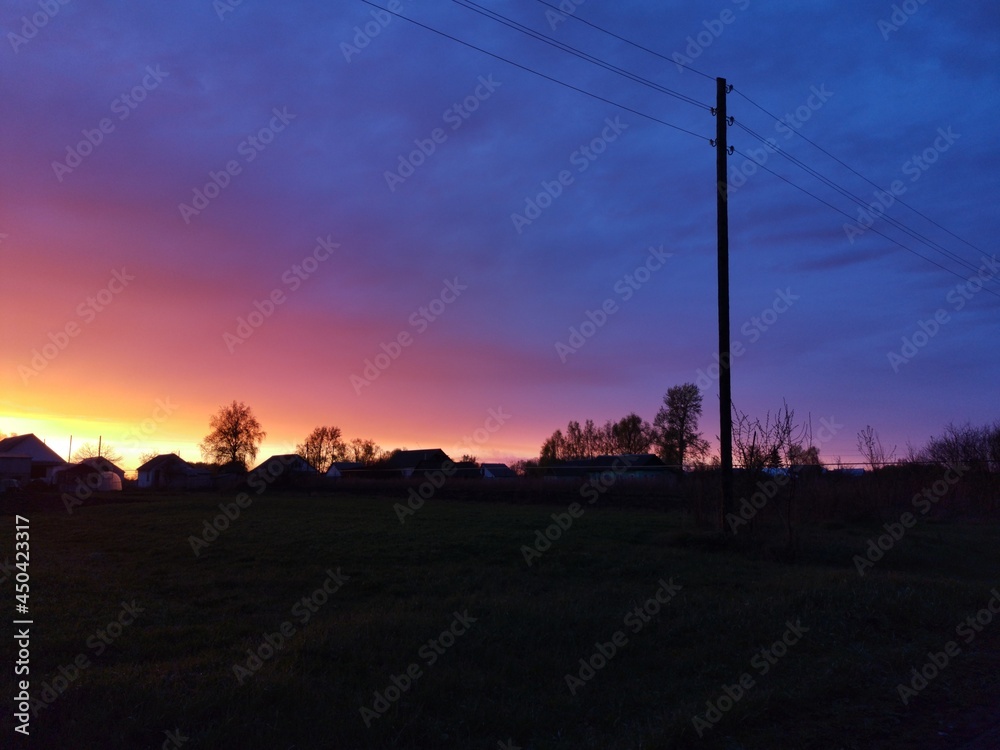 Naklejka premium sunset in the mountains