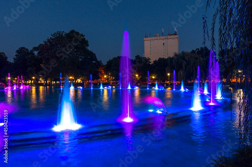 Wallpaper Mural Sunset view of Singing Fountains in City of Plovdiv, Bulgaria Torontodigital.ca