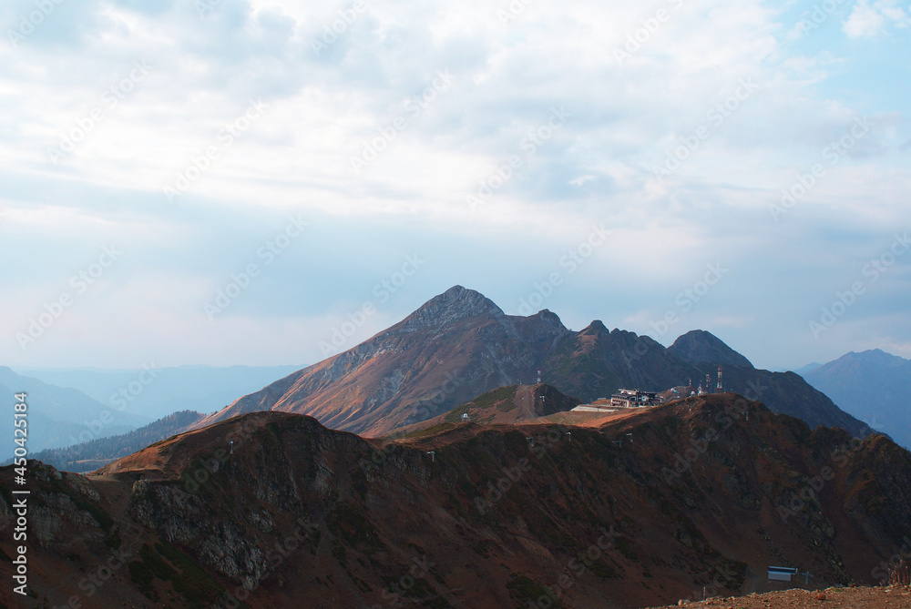 House in the mountains, wilderness, landscape.