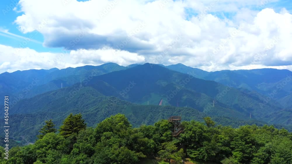 森林と美しい湖の空撮 森林と美しい湖の空撮
