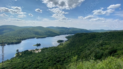 High viewpoint of a lake and mountains