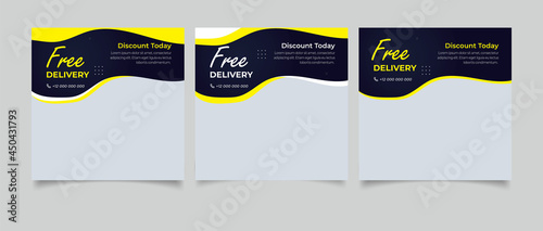 Delivery services social media post template