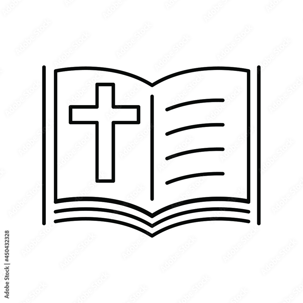 Bible Church with Religion Cross icons symbol vector elements for infographic web