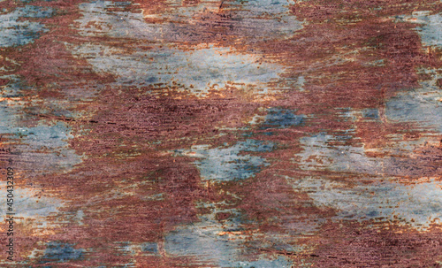 Seamless texture of old painted rusty metal. 