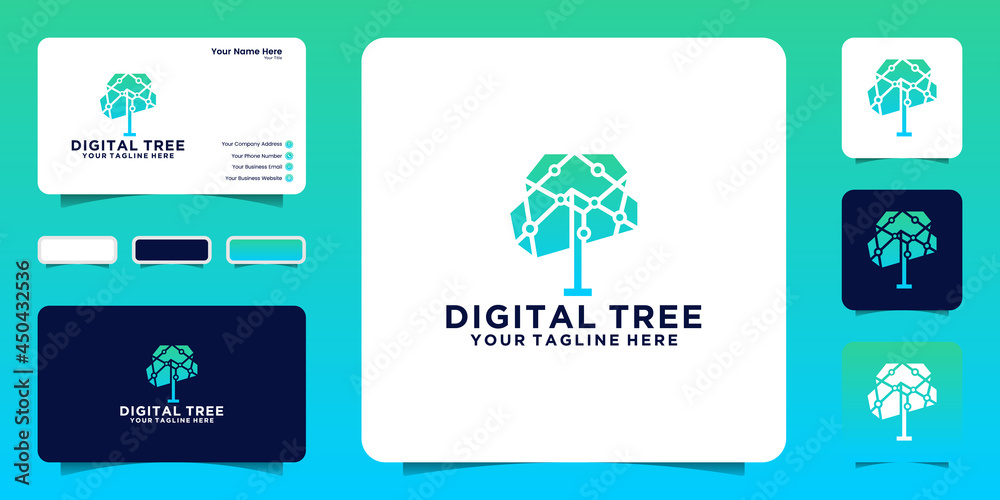 digital tree logo design inspiration with geometric patterns and interconnected lines digital tree logo design inspiration with geometric patterns and interconnected lines