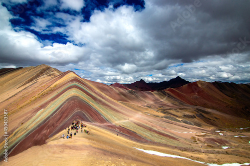 Rainbow Mountain Vinicunca in the Andes of Peru. photo