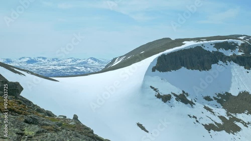 Dramatic View From Helagsfjället. Hiking In Swedish Mountains In Jämtland - Wide Shot

 photo