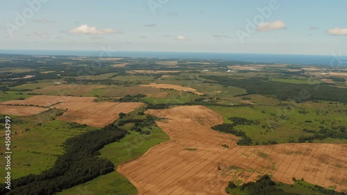 Fly over fields and forests photo