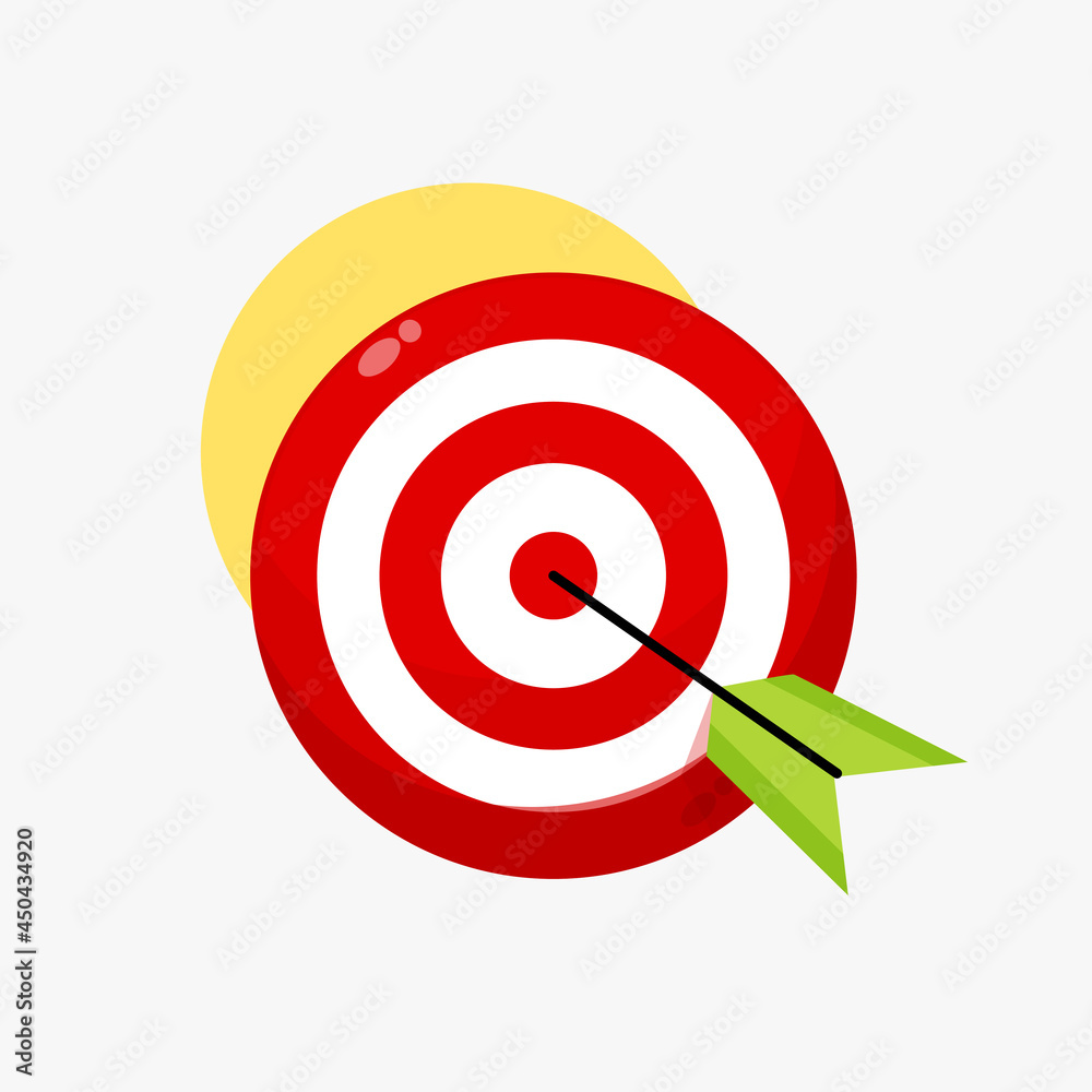 Illustration of an arrow hitting the target Illustration of an arrow hitting the target