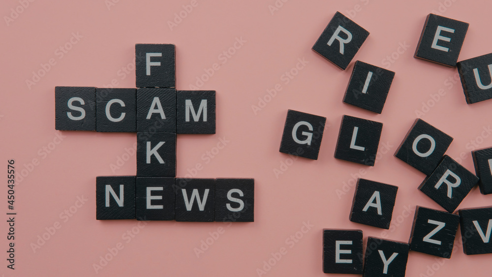word scam fake news. word scam fake news.