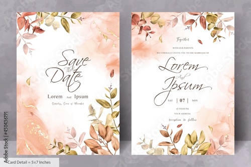Set of Rustic Bohemian Fall Autumn  Wedding Invitation Design Frame