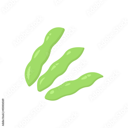 illustration of green bean or green soybean. nuts. agricultural product. flat cartoon style. vector design elements