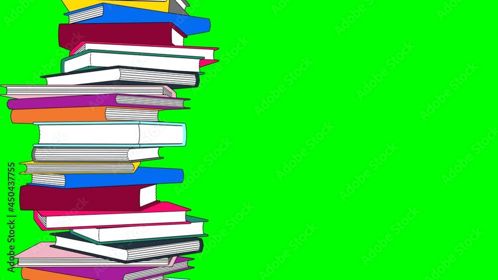 Stack of colorful books isolated on green chroma key text space.
Loop able toon style animation.
Stack of colorful books isolated on green chroma key text space.
Loop able toon style animation.