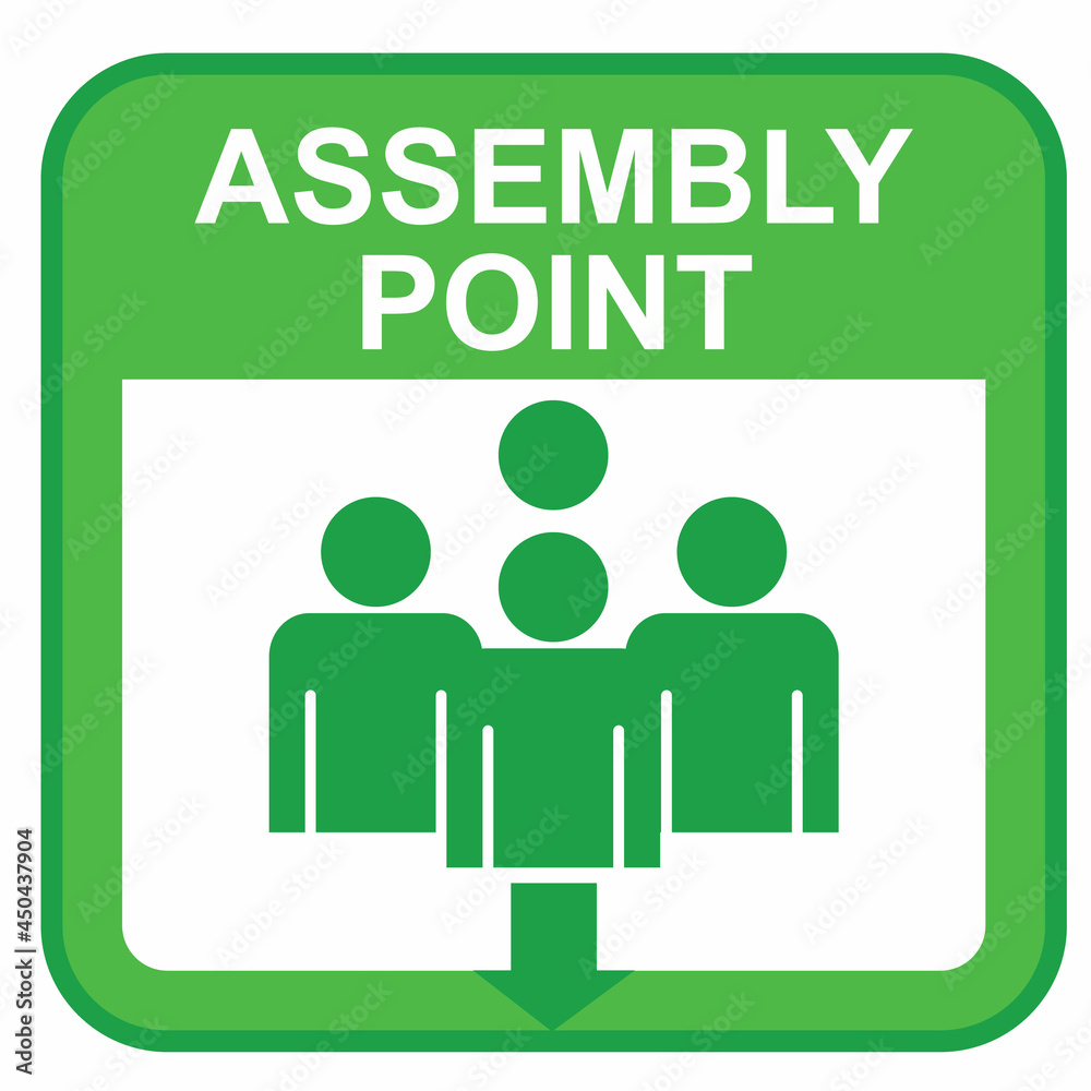 Assembly Point, sign and sticker vector Assembly Point, sign and sticker vector