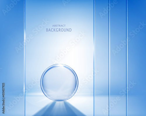 3d background products display with geometric platform. blue background. stand to show cosmetic products. Stage showcase on display 3d beige studio..