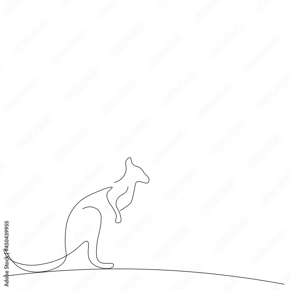 Fototapeta premium Kangaroo drawing on white background vector illustration