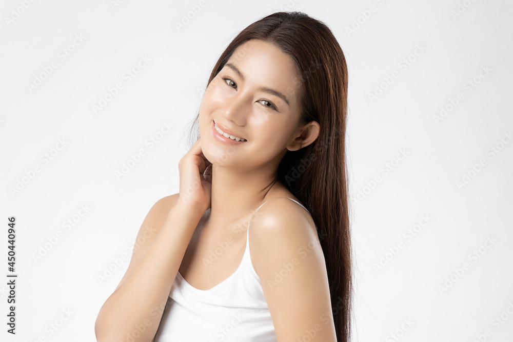 Beautiful young asian woman with clean fresh skin on white background, Face care, Facial treatment, Cosmetology, beauty and spa, Asian women portrait. Beautiful young asian woman with clean fresh skin on white background, Face care, Facial treatment, Cosmetology, beauty and spa, Asian women portrait.