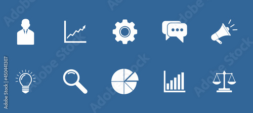 business and finance icon set vector sign symbol