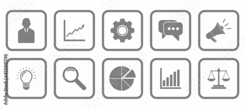 business and finance icon set vector sign symbol