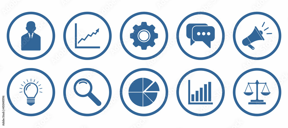 business and finance icon set vector sign symbol