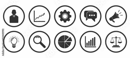 business and finance icon set vector sign symbol