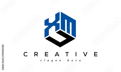 Letter XMU creative logo design vector	 photo