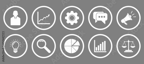 business and finance icon set vector sign symbol