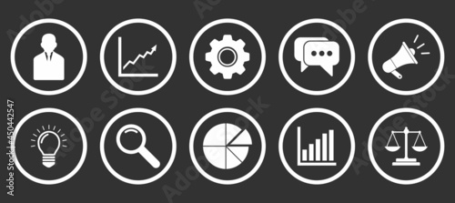 business and finance icon set vector sign symbol