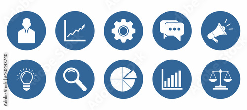 business and finance icon set vector sign symbol