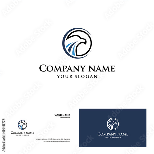 creative simple logo design circle eagle