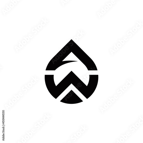 w a wa aw initial gas oil water logo design vector template