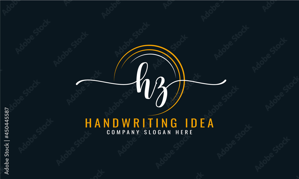Initial H Z, letter handwriting logo Design Initial H Z, letter handwriting logo Design