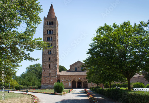 The Pomposa Abbey (Abbazia di Pomposa) located in Codigoro, Ferrara. The Pomposa Abbey is one of the most important medieval Abbey in northern Italy. photo