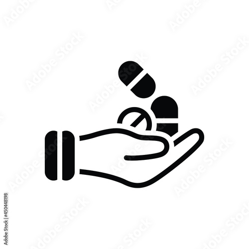 Black solid icon for medicines
