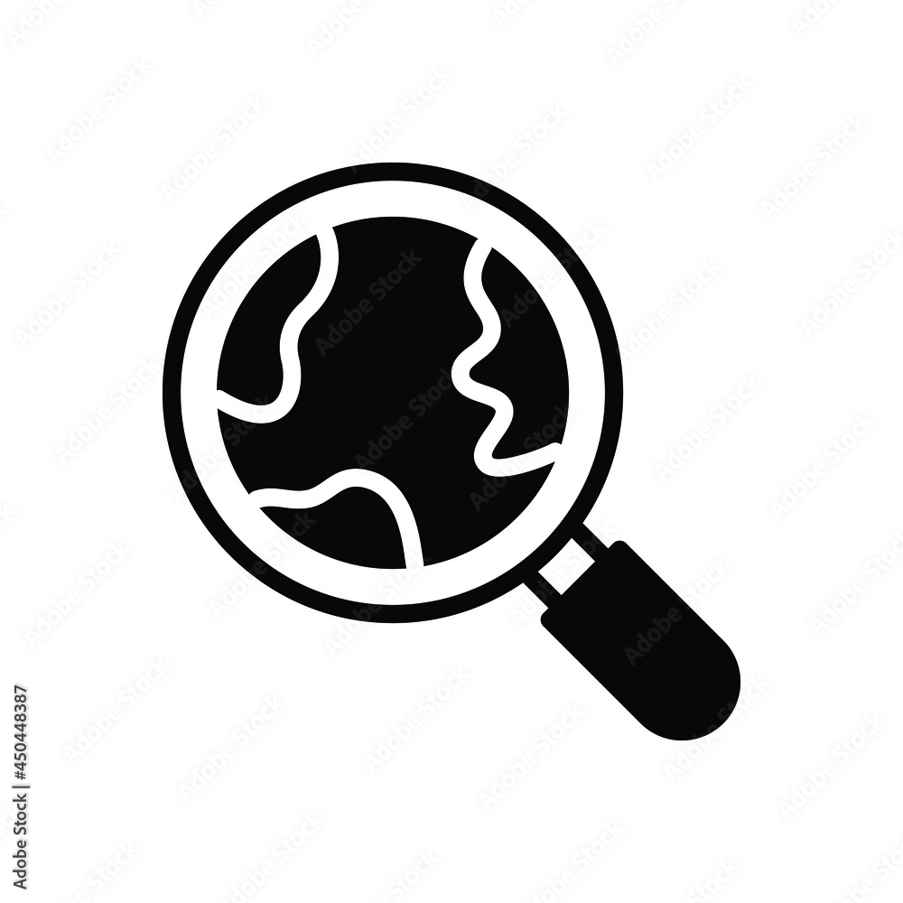 Black solid icon for exploration