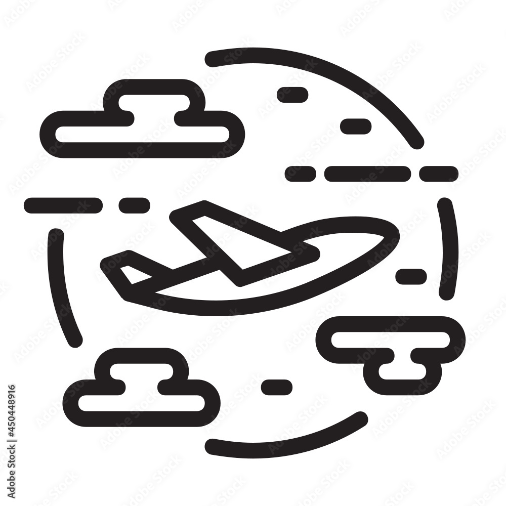 Airplane ,Transportation outline icon. Airplane ,Transportation outline icon.