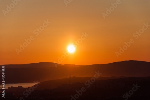 sunset over the mountains