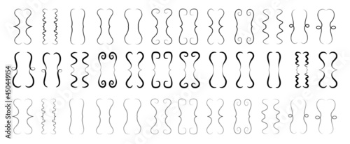 Hand drawn brace bracket or curly brackets icons