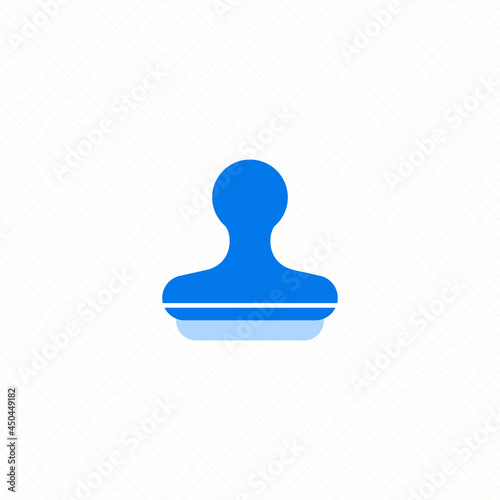 stamp single icon simple flat design vector
