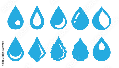 Water Drop Icons, Drip, Symbol, Moisture Sign Collection