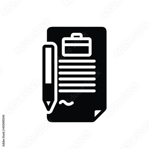 Black solid icon for agreements