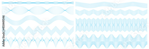 Blue guilloche lines or spirograph background vector illustration