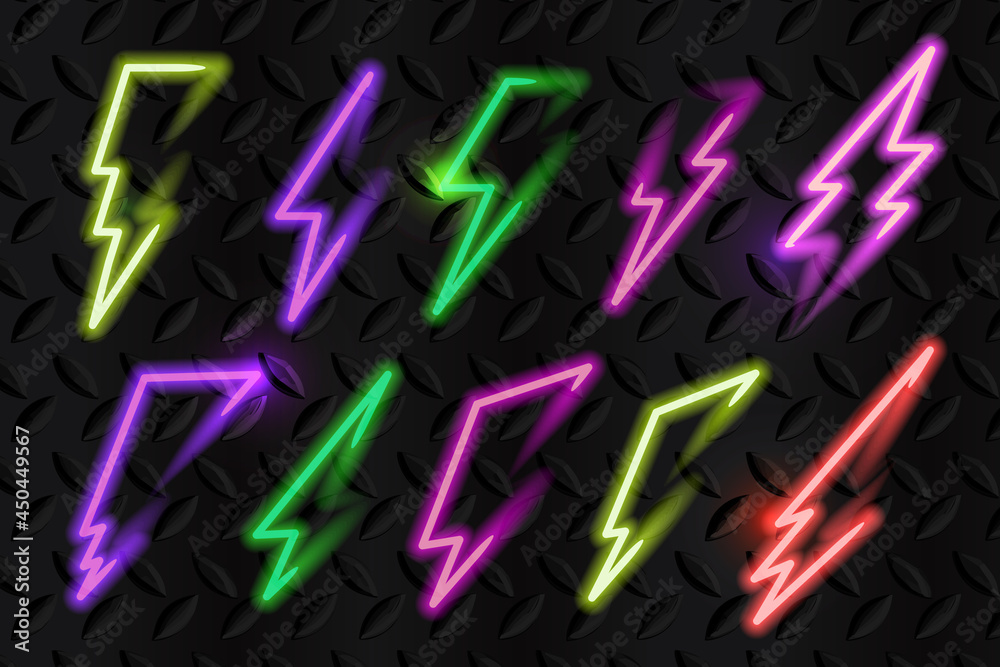 Lighting Icons, Battery Charger Symbols, Arrow Signs, Silhouettes Lighting Icons, Battery Charger Symbols, Arrow Signs, Silhouettes