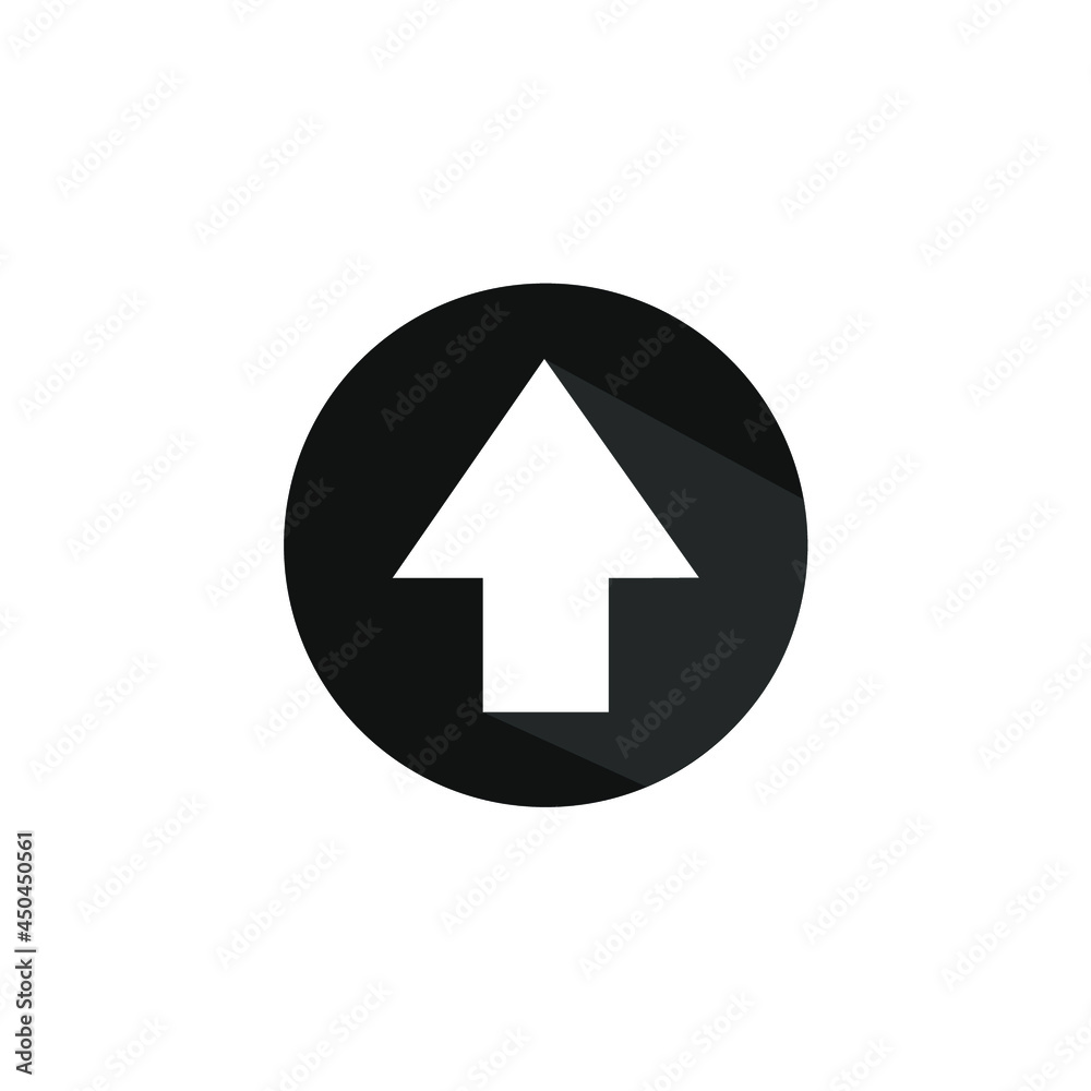 arrow facing up in a black circle arrow facing up in a black circle