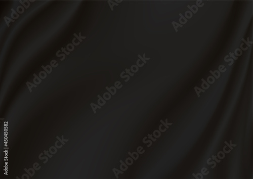 Abstract black silk vector background.Luxury cloth or liquid wave.Abstract  fabric texture background. Cloth soft wave. Creases of satin, silk, and Smooth elegant cotton.Smooth ripple material.