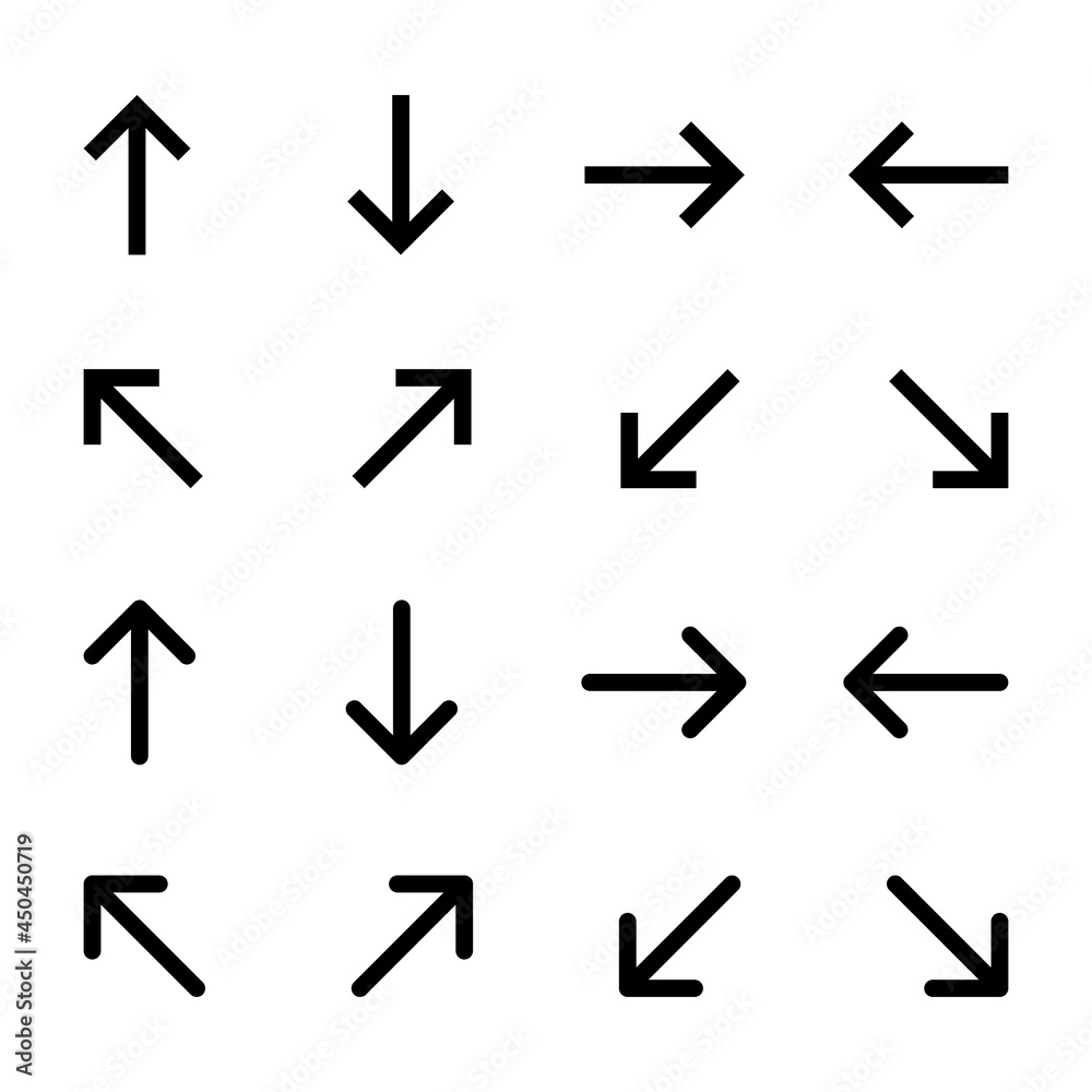 Line Arrow icon set Line Arrow icon set