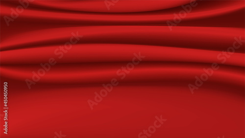 Abstract silk vector background.Luxury cloth or liquid soft wave.Red fabric texture.Creases of satin, ripple and Smooth elegant cotton.Silky surface 3d material for product advertising design