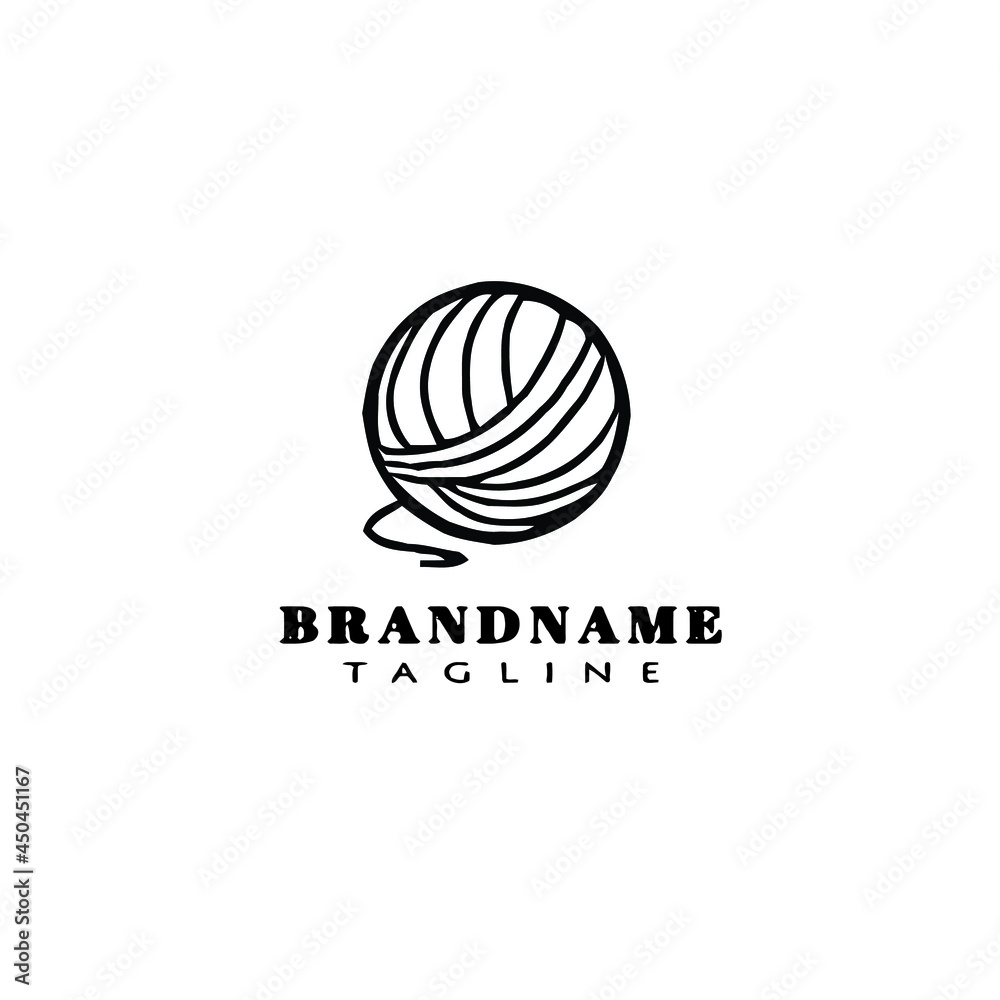 ball of yarn logo design icon vector illustration