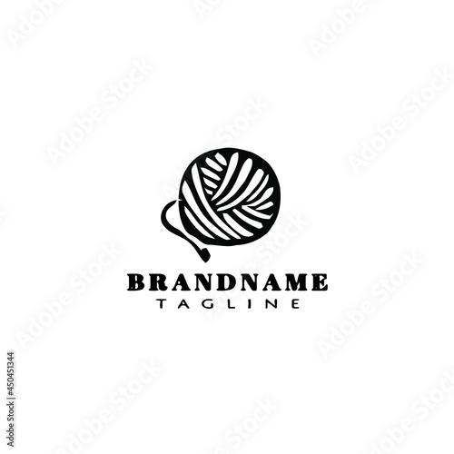 ball of yarn logo design template icon vector concept