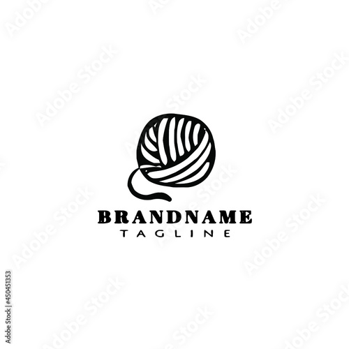 concept ball of yarn logo design template icon vector illustration